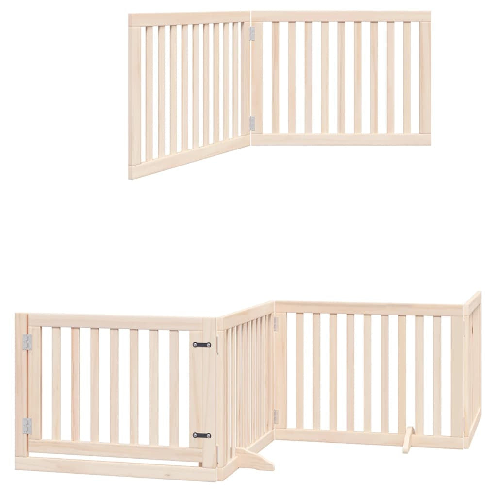 Vidaxl Puerta Para Perros Plegable 6 Paneles Madera De Álamo 480 Cm_2