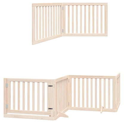 Vidaxl Puerta Para Perros Plegable 6 Paneles Madera De Álamo 480 Cm_2