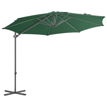 Vidaxl Sombrilla Jardín Voladiza Palo De Acero Verde 300 Cm_1