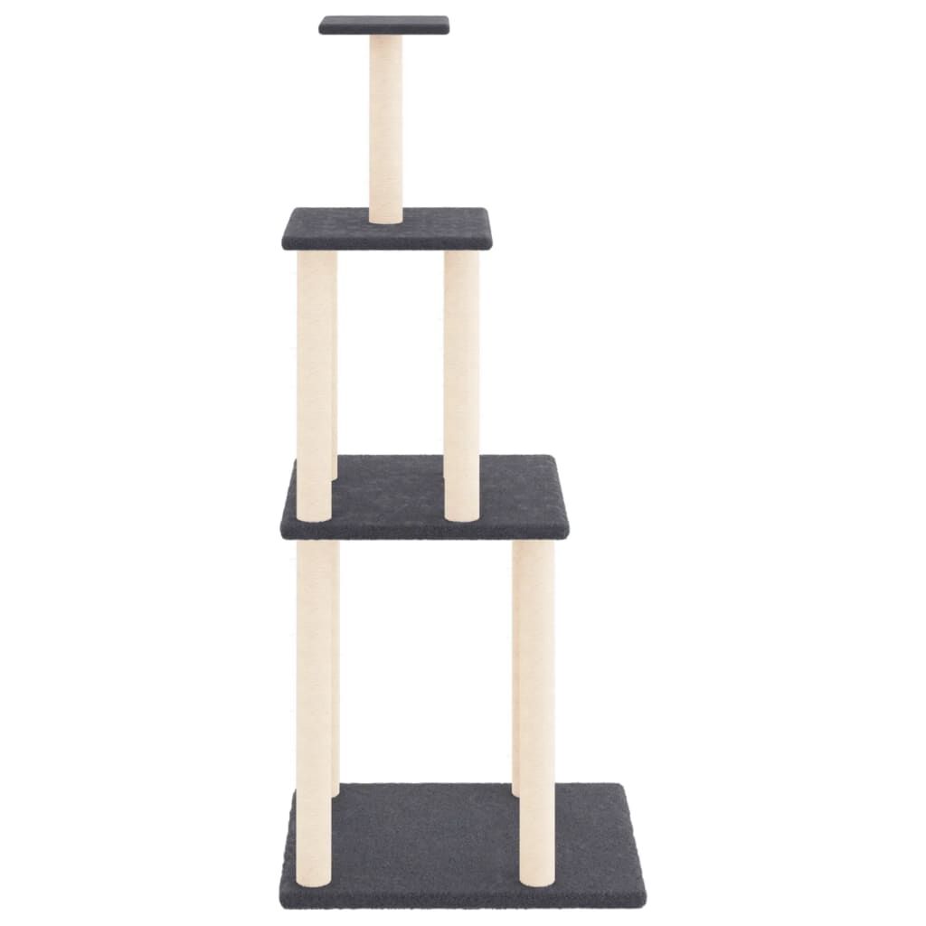 Vidaxl Rascador Para Gatos Con Postes De Sisal Gris Oscuro 149 Cm_3