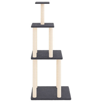 Vidaxl Rascador Para Gatos Con Postes De Sisal Gris Oscuro 149 Cm_3