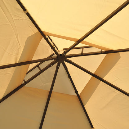 Outsunny Cenador De Jardín 3x3m Con Doble Techo 4 Cortinas Laterales Fiesta_4