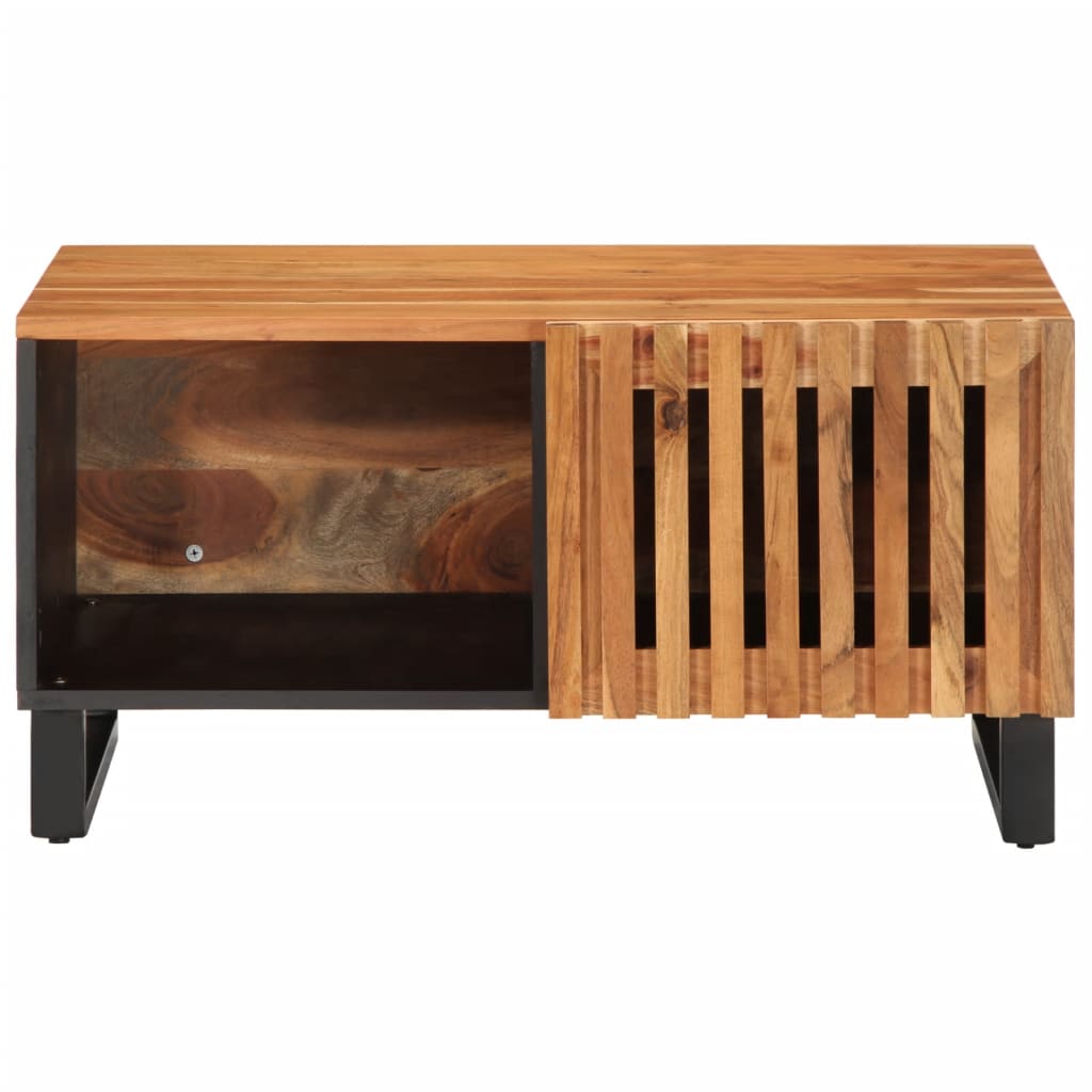 Mesa De Centro Madera Maciza De Acacia 80x51x40 Cm_0