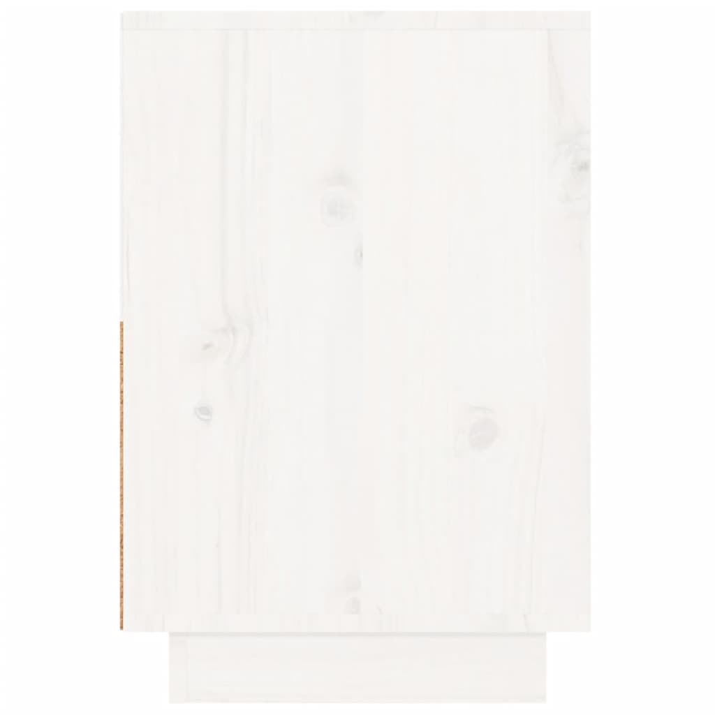 Mesita De Noche Madera Maciza De Pino Blanco 60x34x51 Cm_2