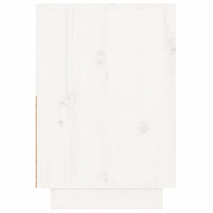 Mesita De Noche Madera Maciza De Pino Blanco 60x34x51 Cm_2