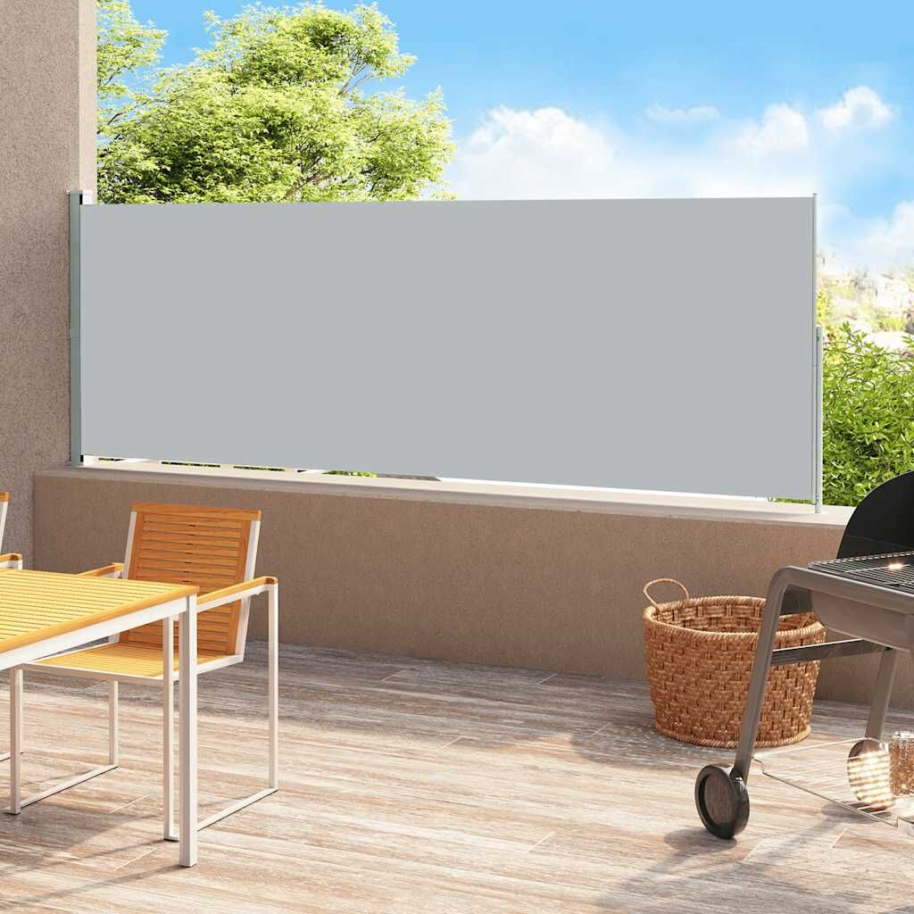 Vidaxl Toldo Lateral Retráctil Para Patio Gris 200x500 Cm_1