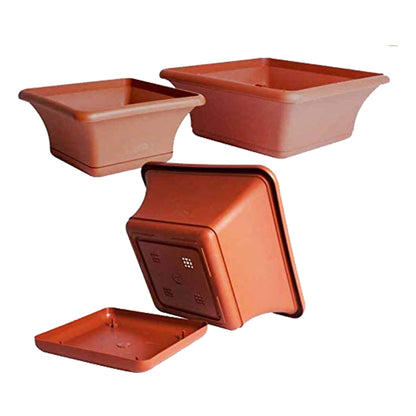 Maceta Cuadrada 30 Cm Con Platillo Terracota_3