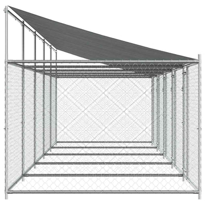 Jaula De Perros Techo Y Puertas Acero Galvanizado Gris 10x2x2 M_4