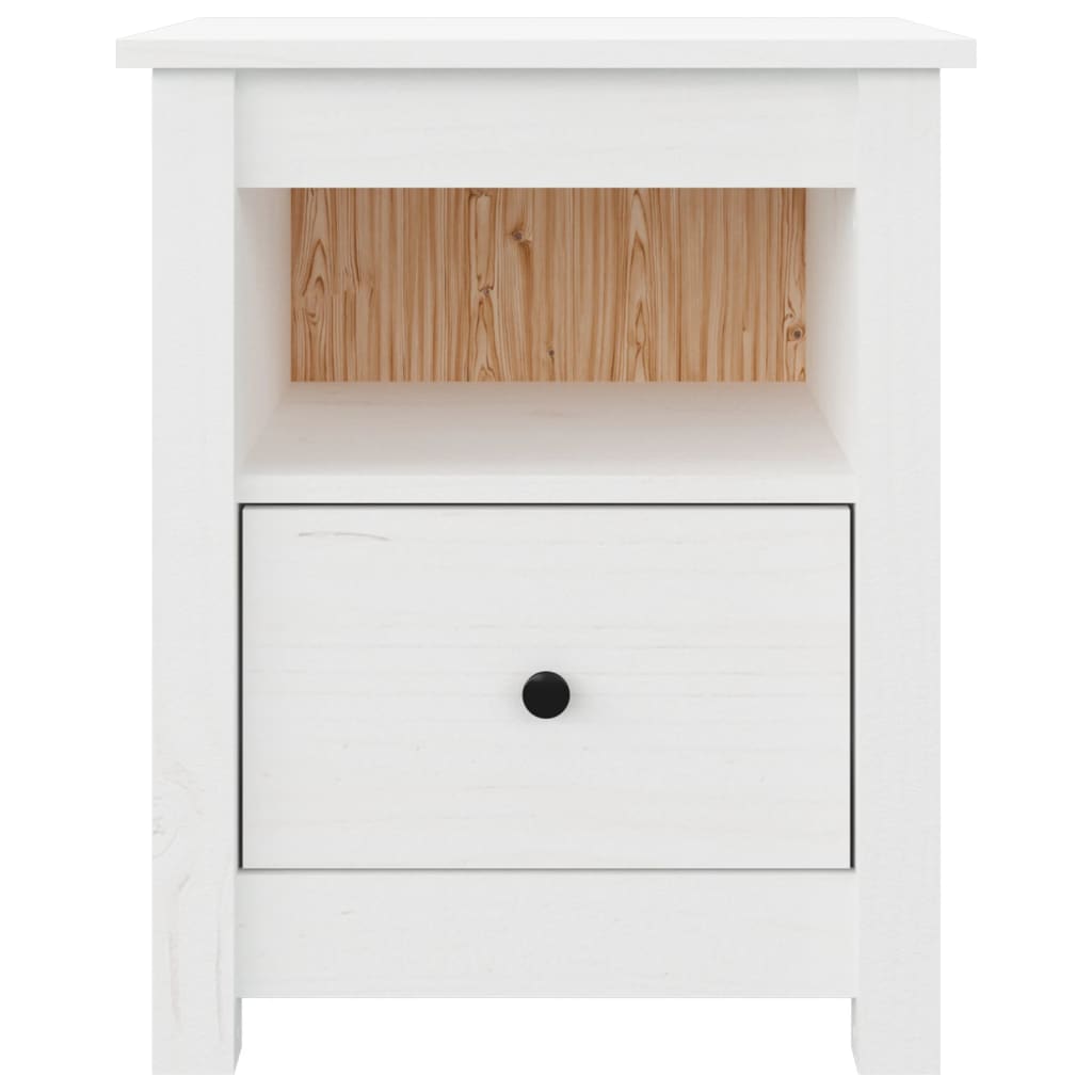 Mesitas De Noche 2 Uds Madera Maciza De Pino Blanco 40x35x49 Cm_4