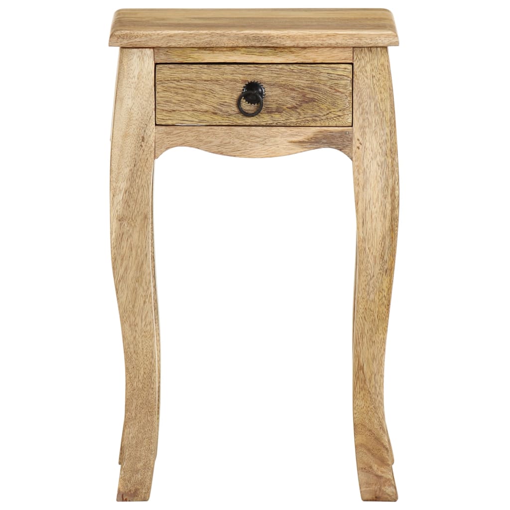 Mesita De Noche De Madera Maciza De Mango 28x28x46 Cm_0