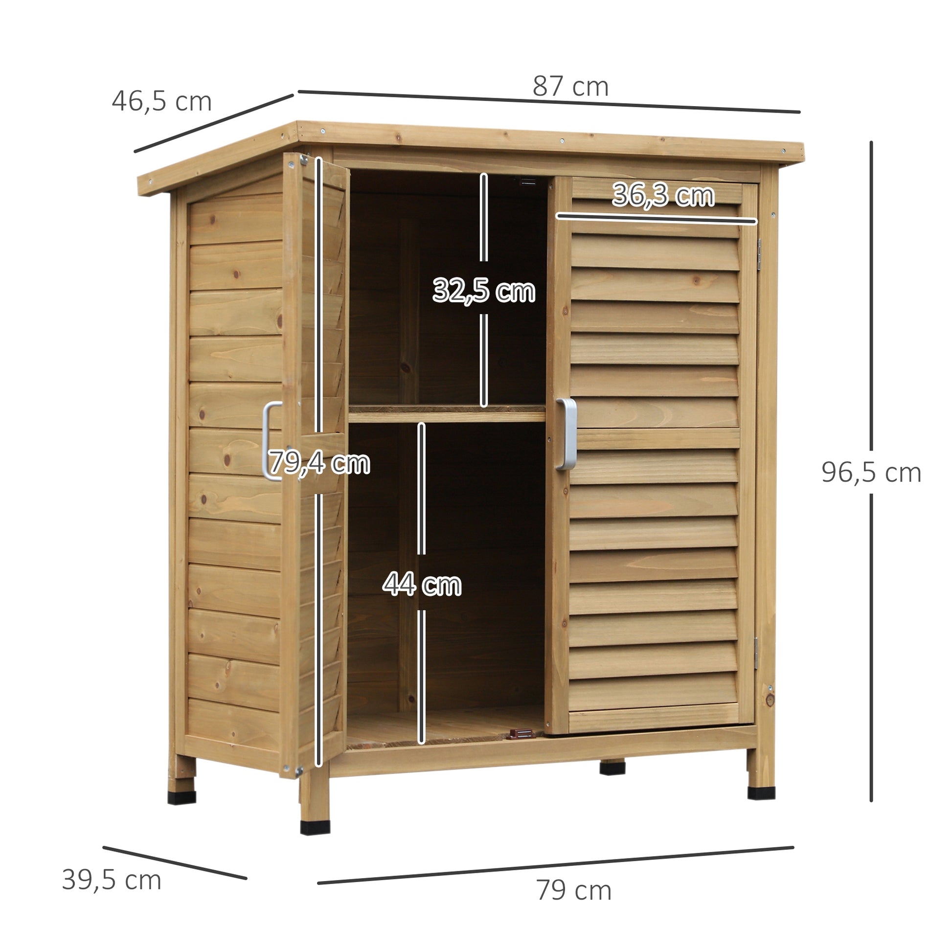 Outsunny Cobertizo De Almacenamiento De Madera Para Jardín 87x46_2