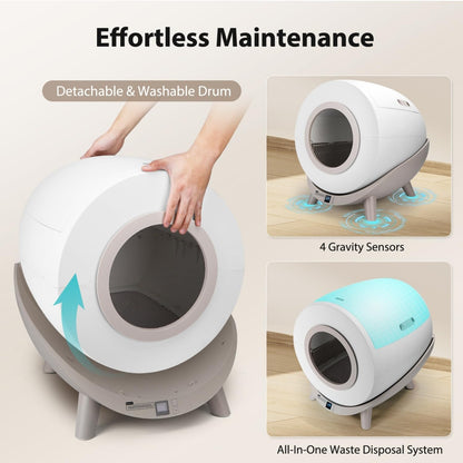 Nobleza Arenero Autolimpiable Inteligente con 2 rollos de bolsas de basura para gatos