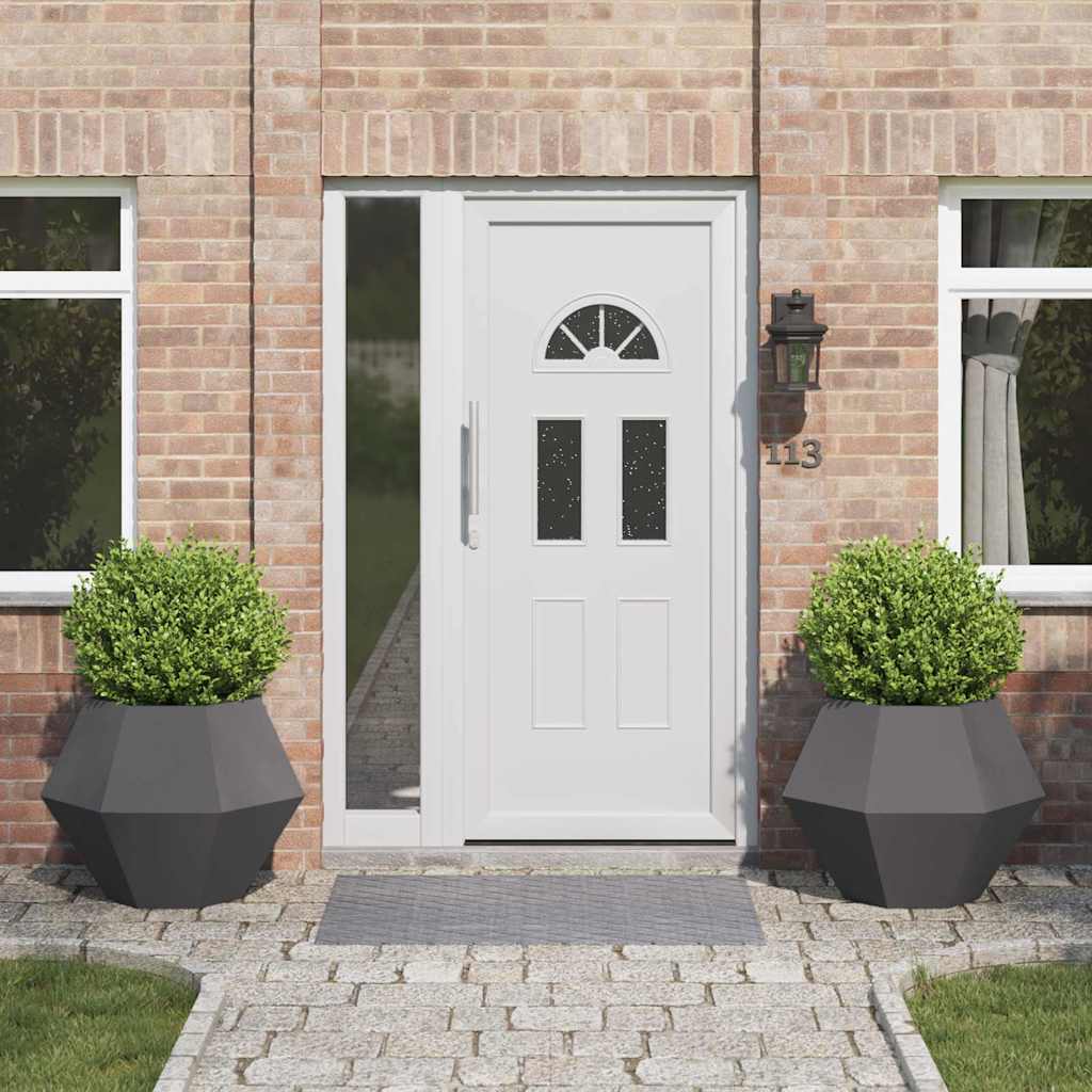 Jardinera 2 Pcs Negro 75 X 75 X 60 Cm Acero_1