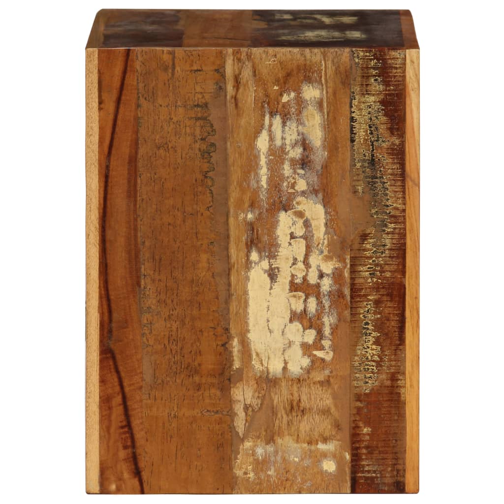 Taburete De Madera Maciza Reciclada 40x30x40 Cm_1