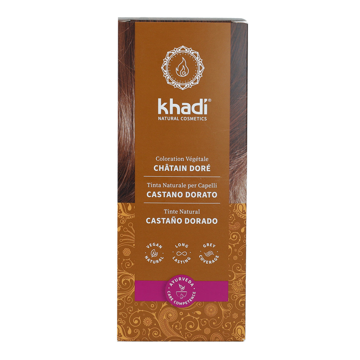 Tinte natural color castaño dorado Khadi 100 g