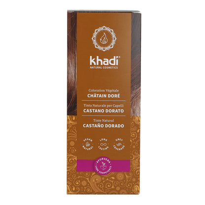 Tinte natural color castaño dorado Khadi 100 g