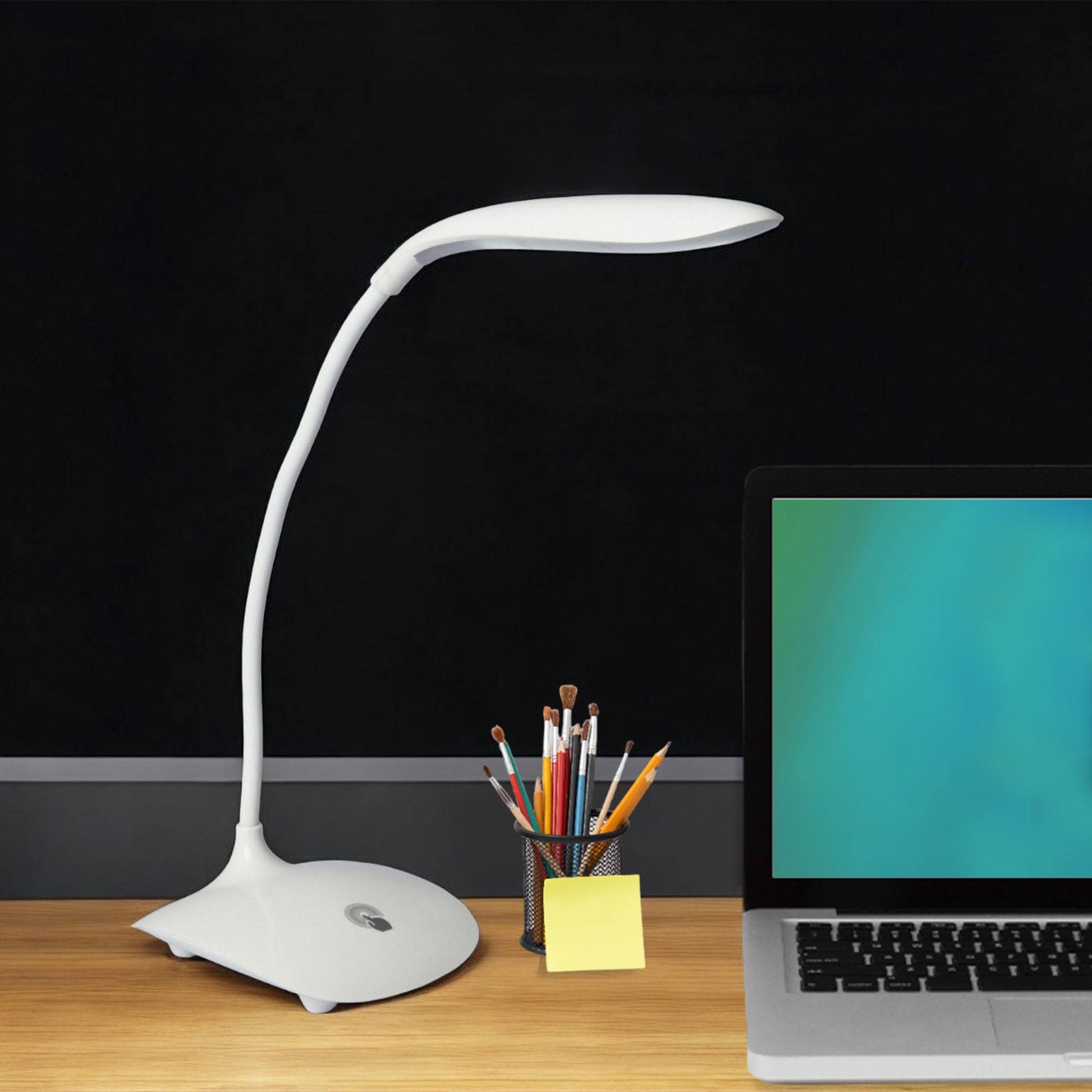 Well Home Lampara De Mesa Usb Color Blanco H.44cm_2