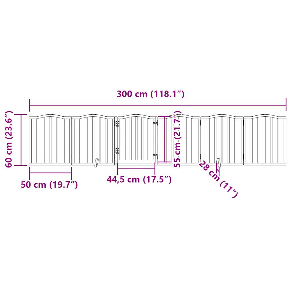 Vidaxl Puerta Para Perros Plegable 6 Paneles Madera Álamo Negra 300 Cm_2