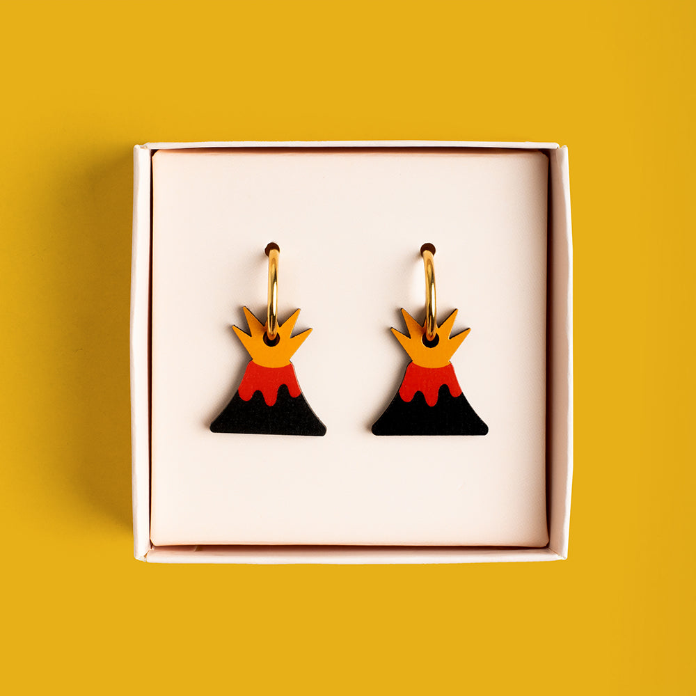 Pendientes Volcano De Madera | Joyería Artesanal, Ligera Y Elegante | Diseño Natural Y Original_1