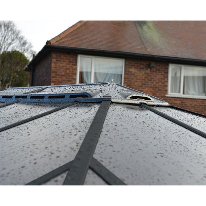 Cenador Martinique 4300 Gazebo De Aluminio gris Con Vidriado De policarbonato bronce