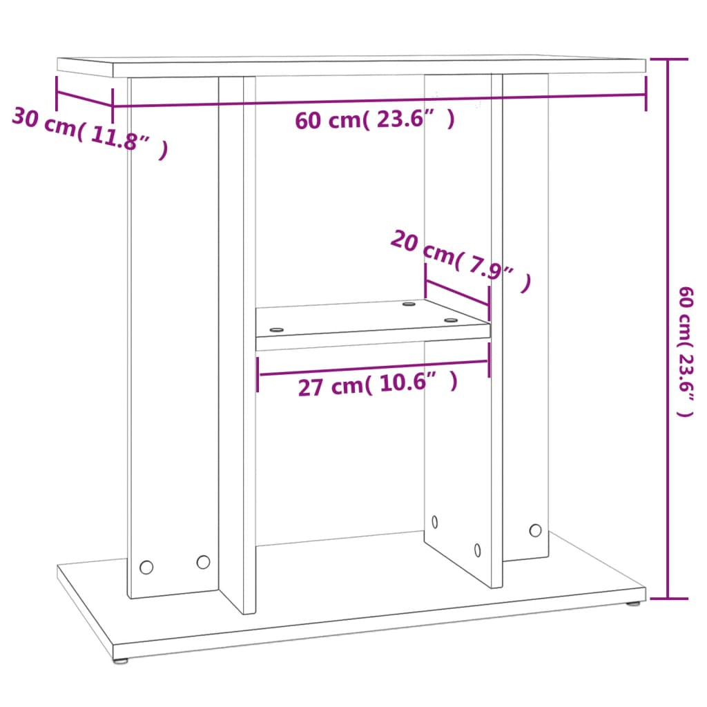 Vidaxl Soporte Para Acuario De Roble Ahumado 60x30x60 Cm De Madera De Ingeniería_2