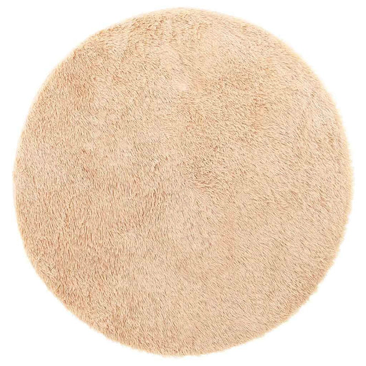 Vidaxl Alfombra Peluda De Pelo Largo Navarra Beige 240x240cm Poliéster_0