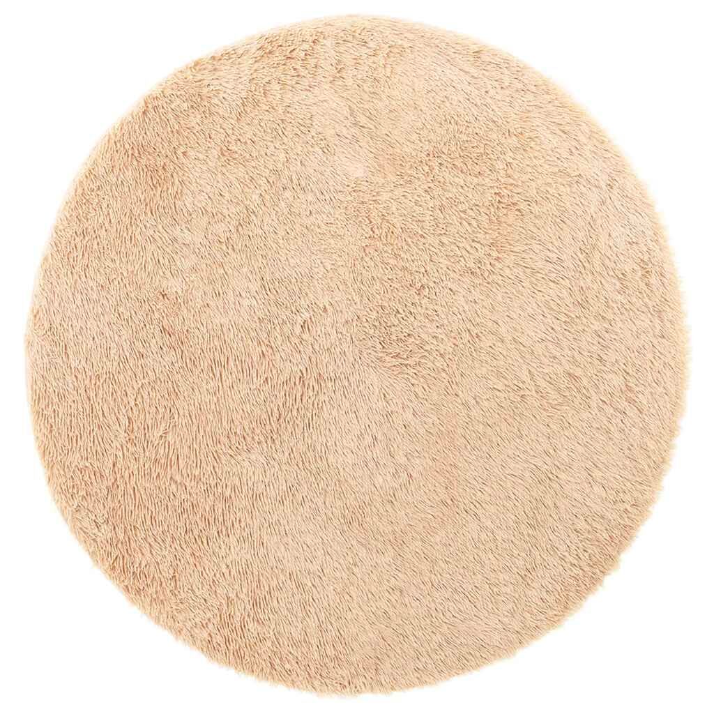 Vidaxl Alfombra Peluda De Pelo Largo Navarra Beige 200x200cm Poliéster_0