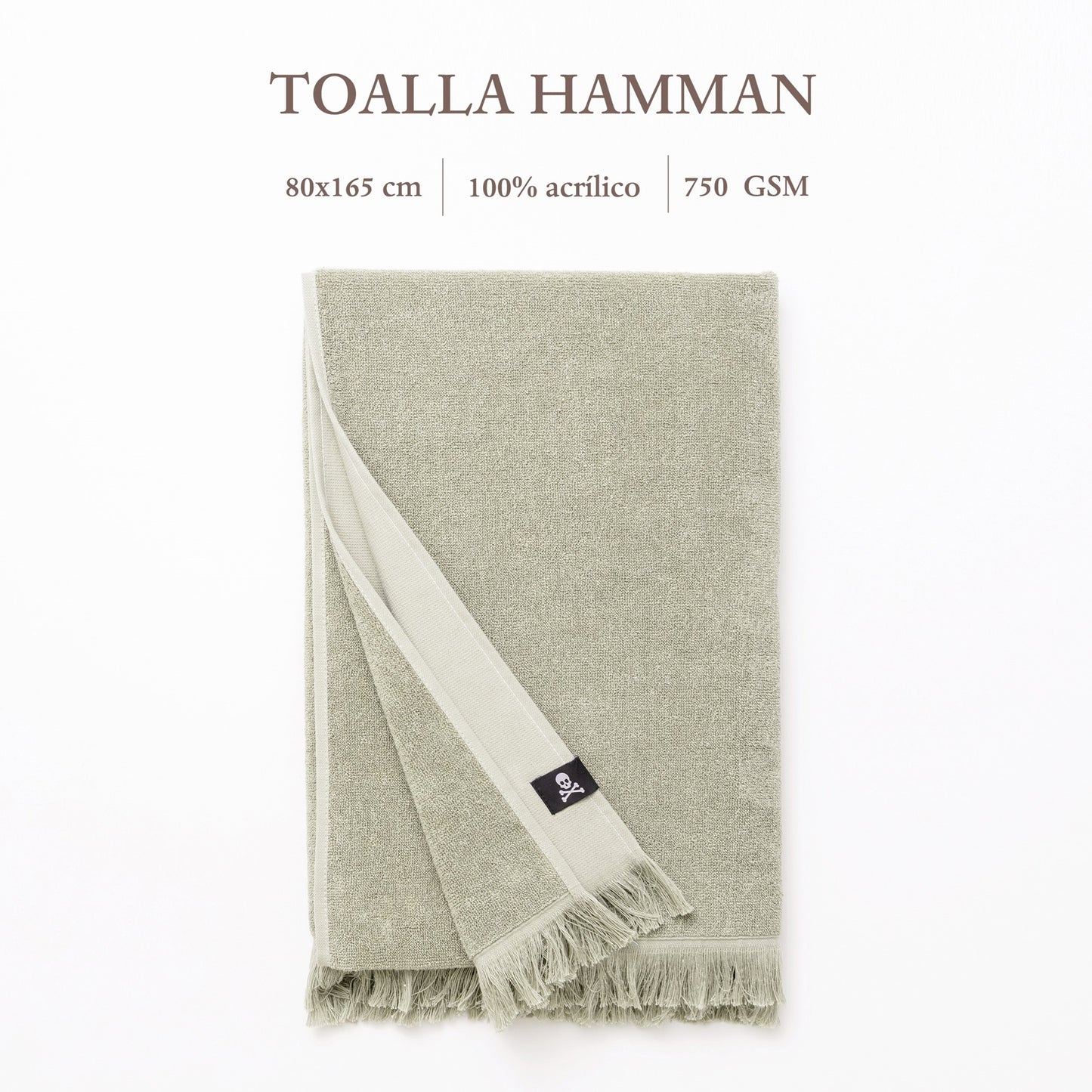Toalla Hamman 80x165cm 100%algodón 380gsm Verde Scalpers Home_2