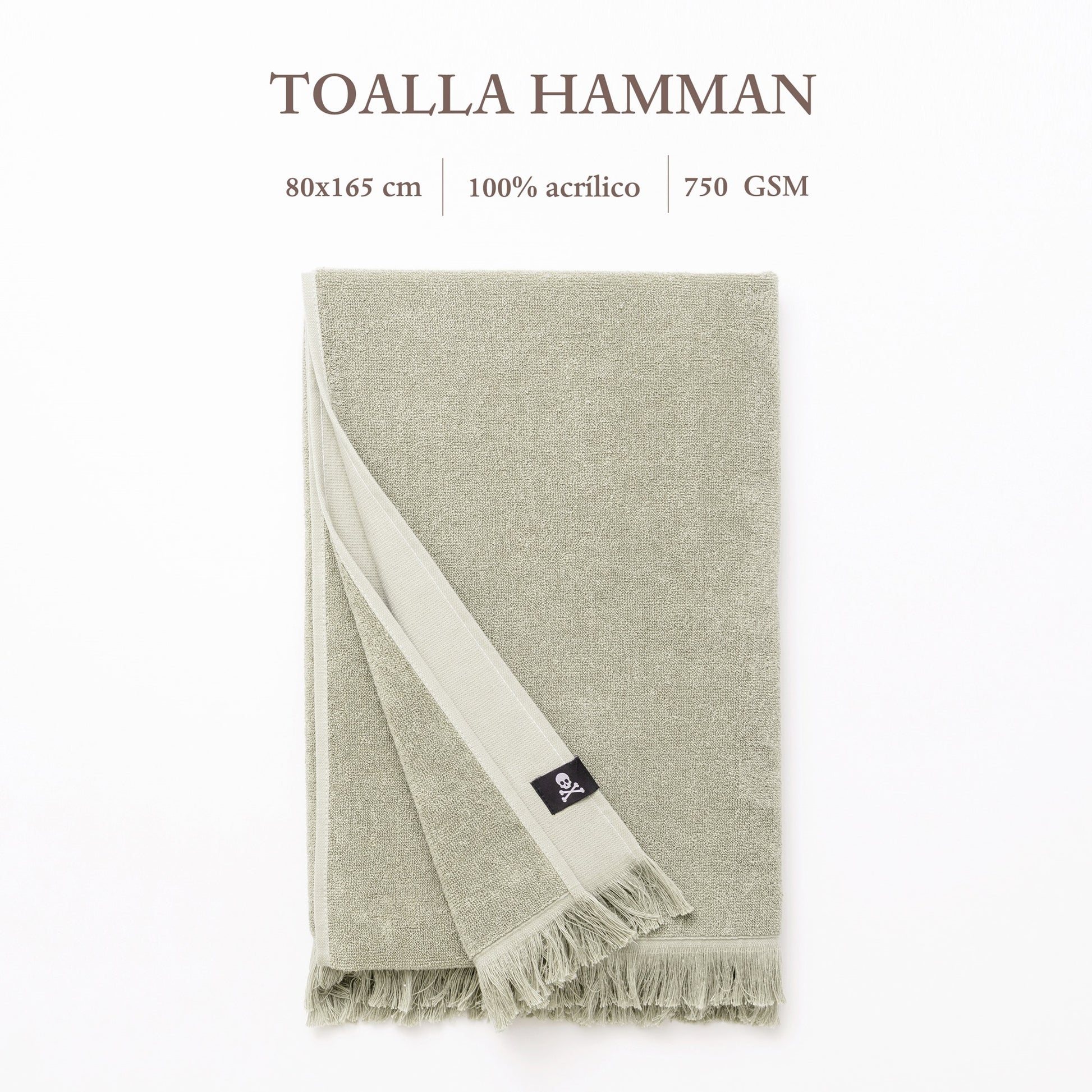 Toalla Hamman 80x165cm 100%algodón 380gsm Verde Scalpers Home_2