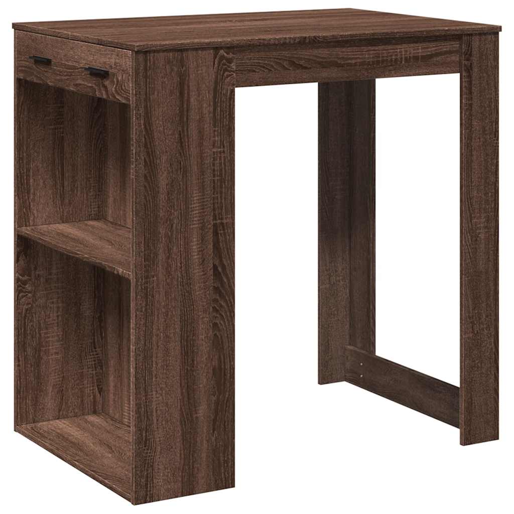 Mesa Alta De Bar Madera Ingeniería Marrón Roble 102x70x103,5 Cm_0