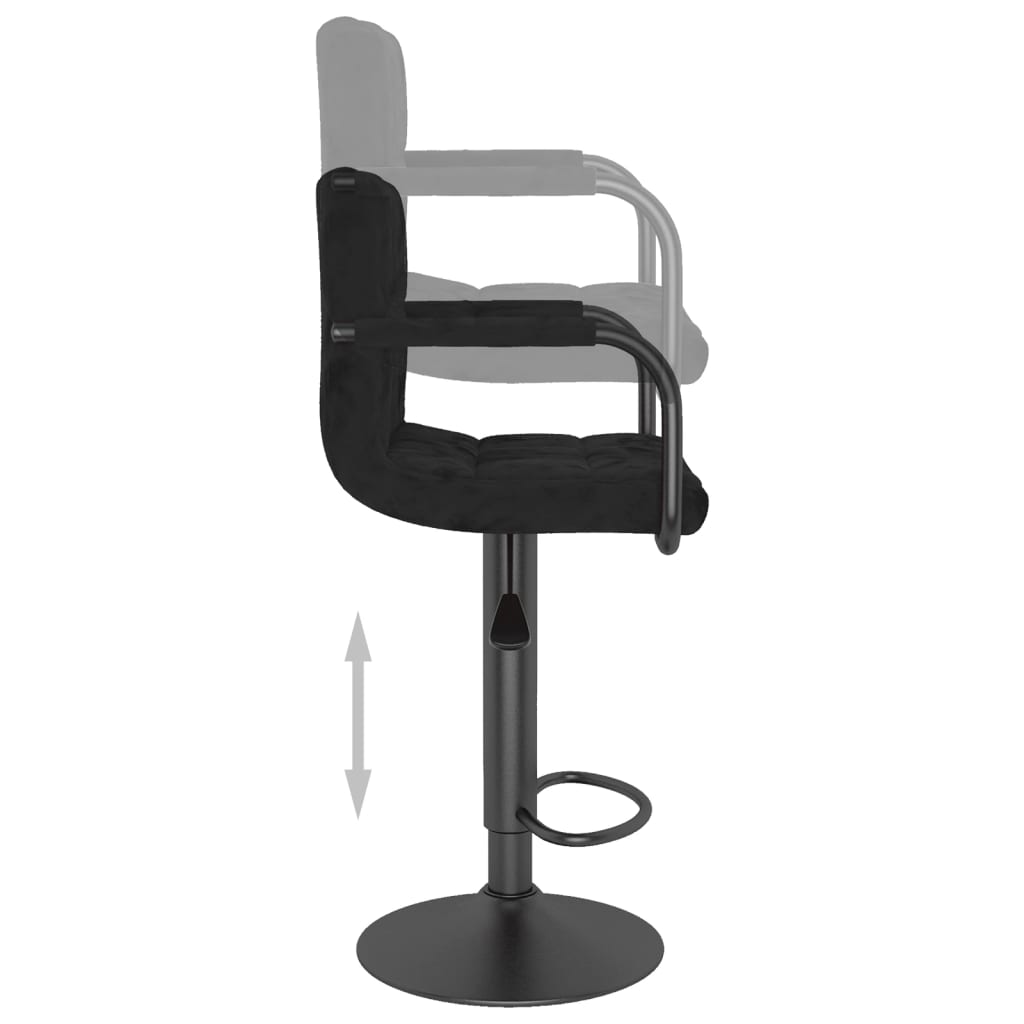 Taburete De Cocina De Terciopelo Negro_4