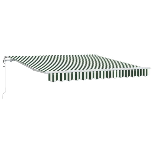 Toldo Retráctil Verde Y Blanco 300 X 250 Cm Tela Y Aluminio_0