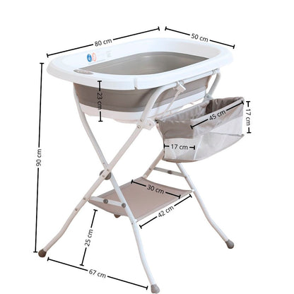 Bathby | Bañera Plegable De Bebé Con Soporte Antideslizante, Tubo De Desagüe, Cesta Y Organizador | Segura Y Ligera_3