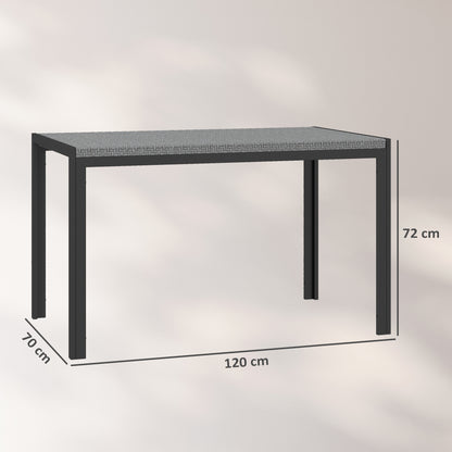 Outsunny Mesa De Comedor De Jardín De Ratán Sintético Con Estructura De Metal_2