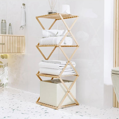 Well Home Estantería De Almacenamiento Con 4 Estantes En Bambú H.93,5cm