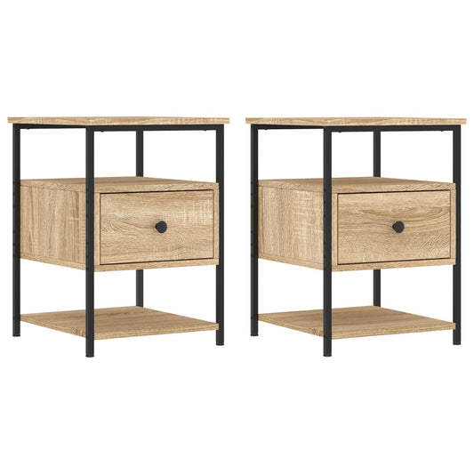 Mesitas Noche 2 Uds Madera Ingeniería Roble Sonoma 40x42x56 Cm_0
