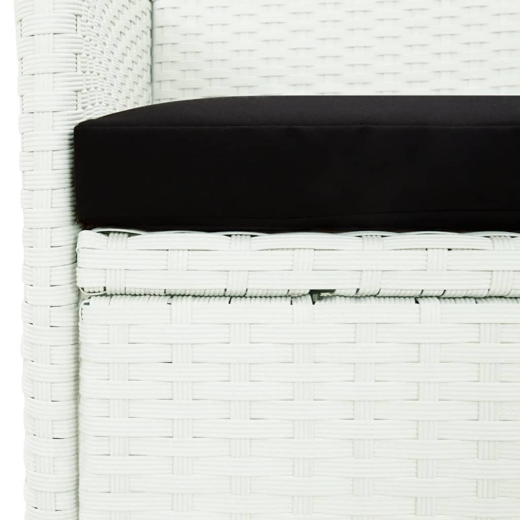 Vidaxl Set Comedor De Jardín 7 Pzas Con Cojines Ratán Sintético Blanco_4