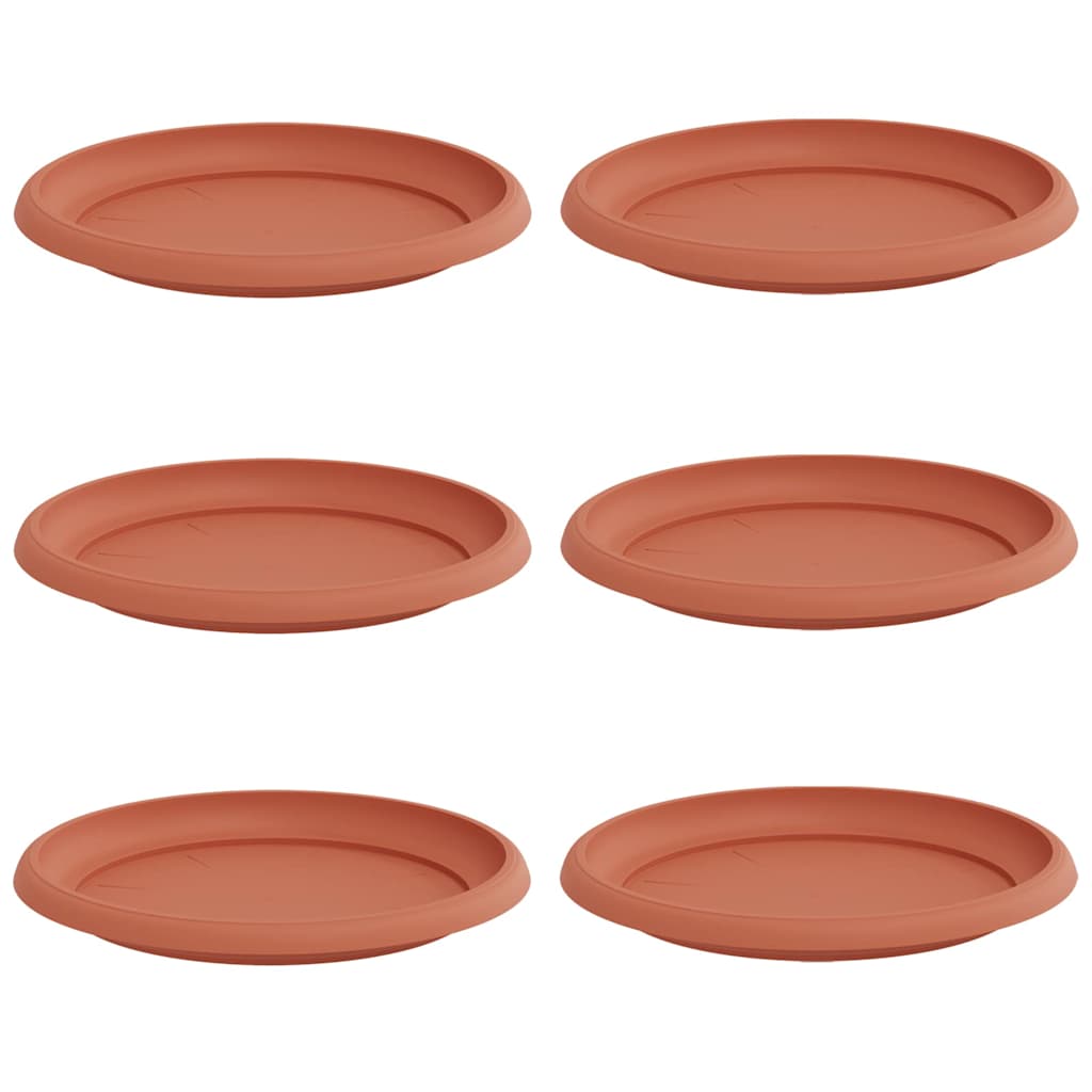 Bandeja Redonda Para Flores 6 Pcs Rojo Ladrillo Ø 23,5 X 2,5 Cm_0
