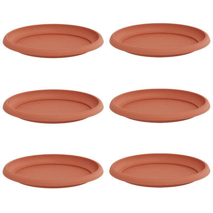 Bandeja Redonda Para Flores 6 Pcs Rojo Ladrillo Ø 23,5 X 2,5 Cm_0