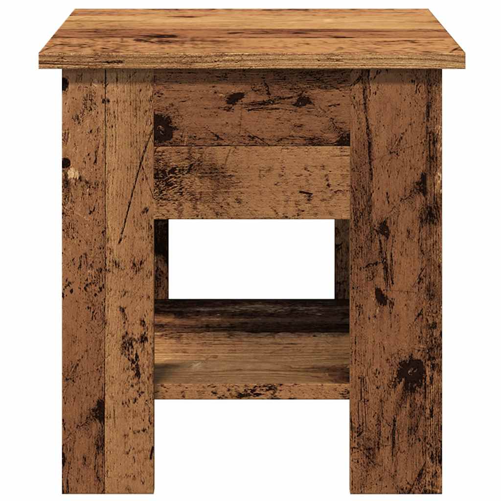 Mesa De Centro Madera Ingeniería Madera Envejecida 40x40x42 Cm_2