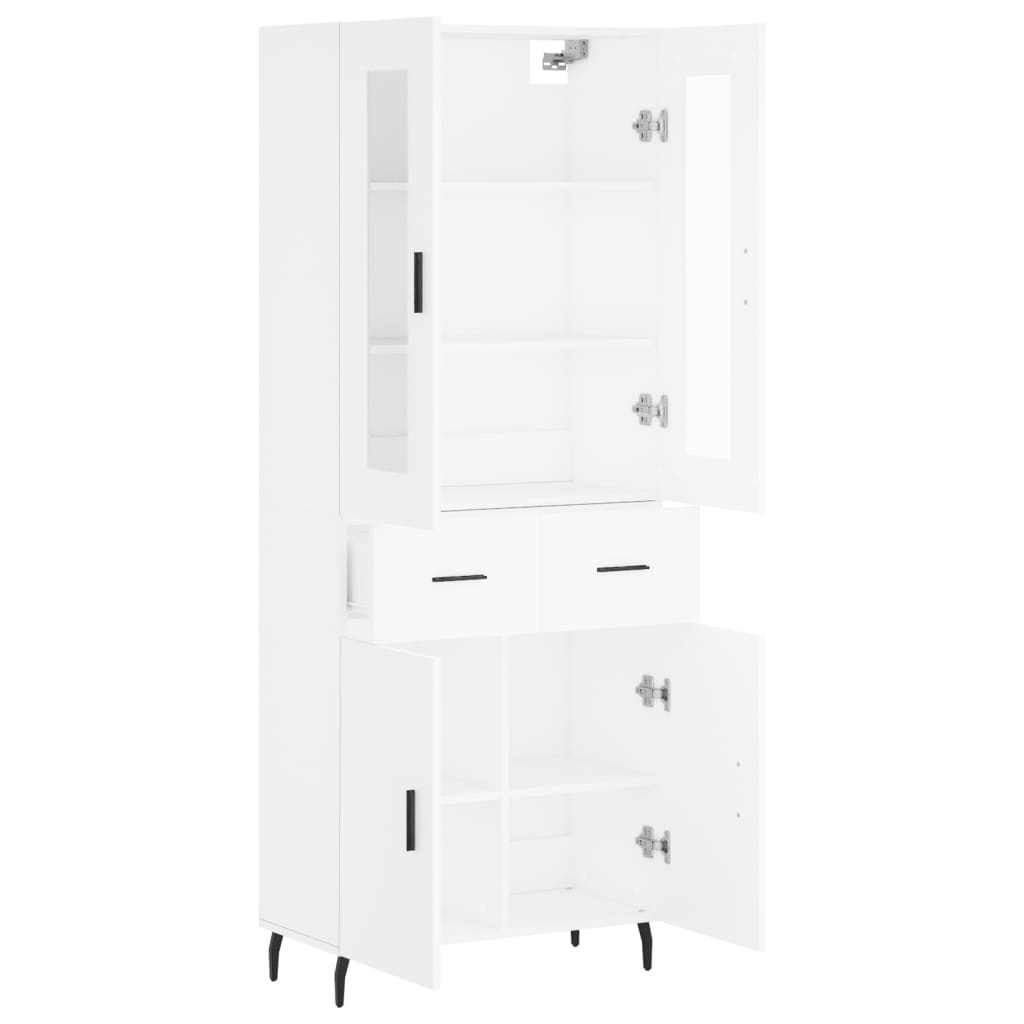 Aparador Alto Madera Contrachapada Blanco 69,5x34x180 Cm_3