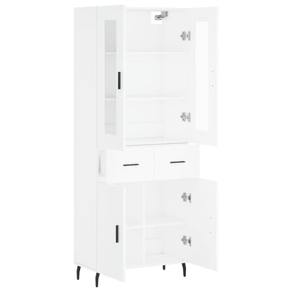 Aparador Alto Madera Contrachapada Blanco 69,5x34x180 Cm_3