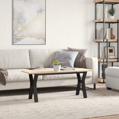Mesa De Centro Marco Y Madera Maciza Pino Y Acero 110x40x45 Cm_1