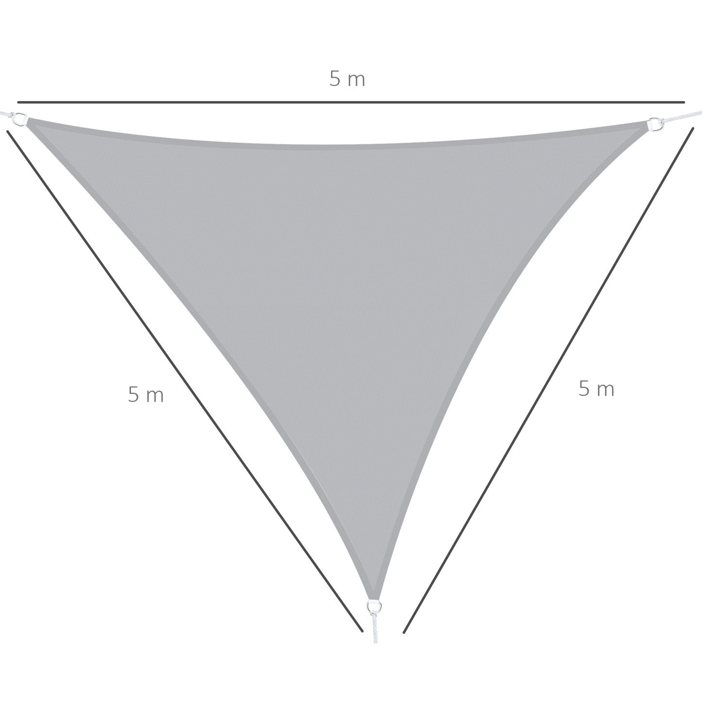 Outsunny Toldo Vela Triangular 3x3x3m Vela Sombra Para Terraza Jardín Camping_2