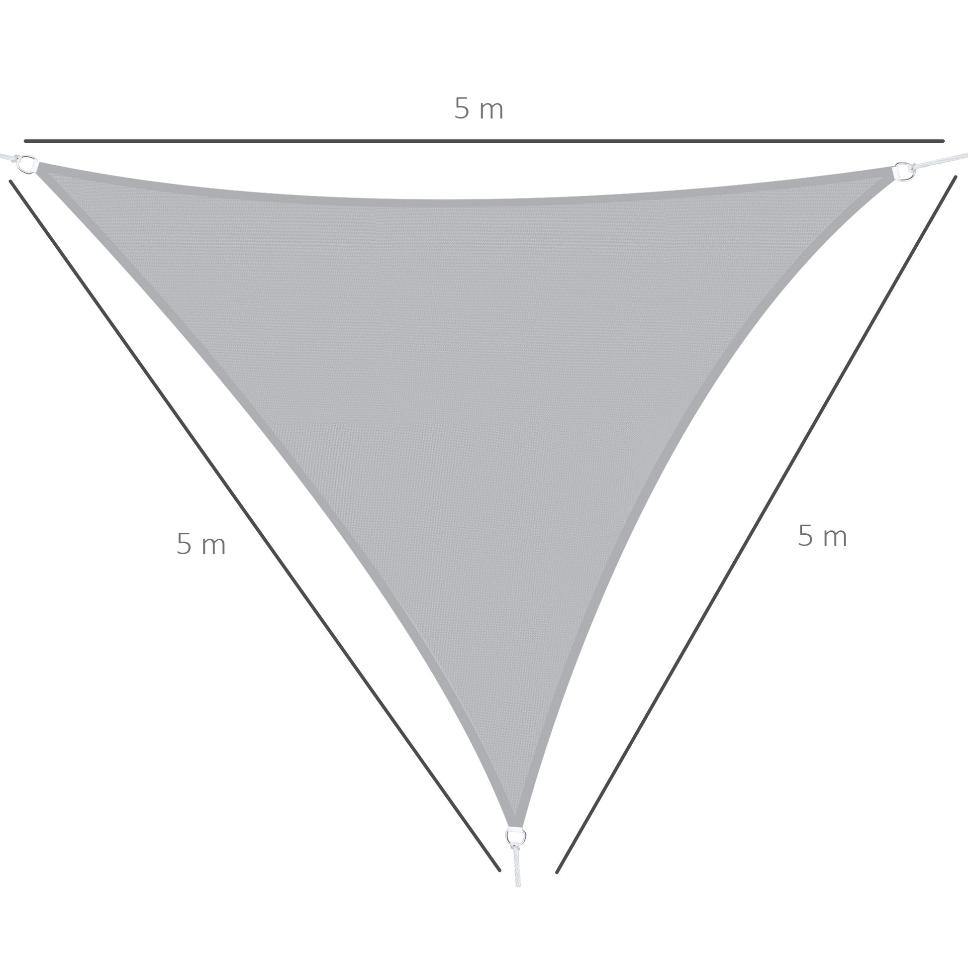 Outsunny Toldo Vela Triangular 3x3x3m Vela Sombra Para Terraza Jardín Camping_2