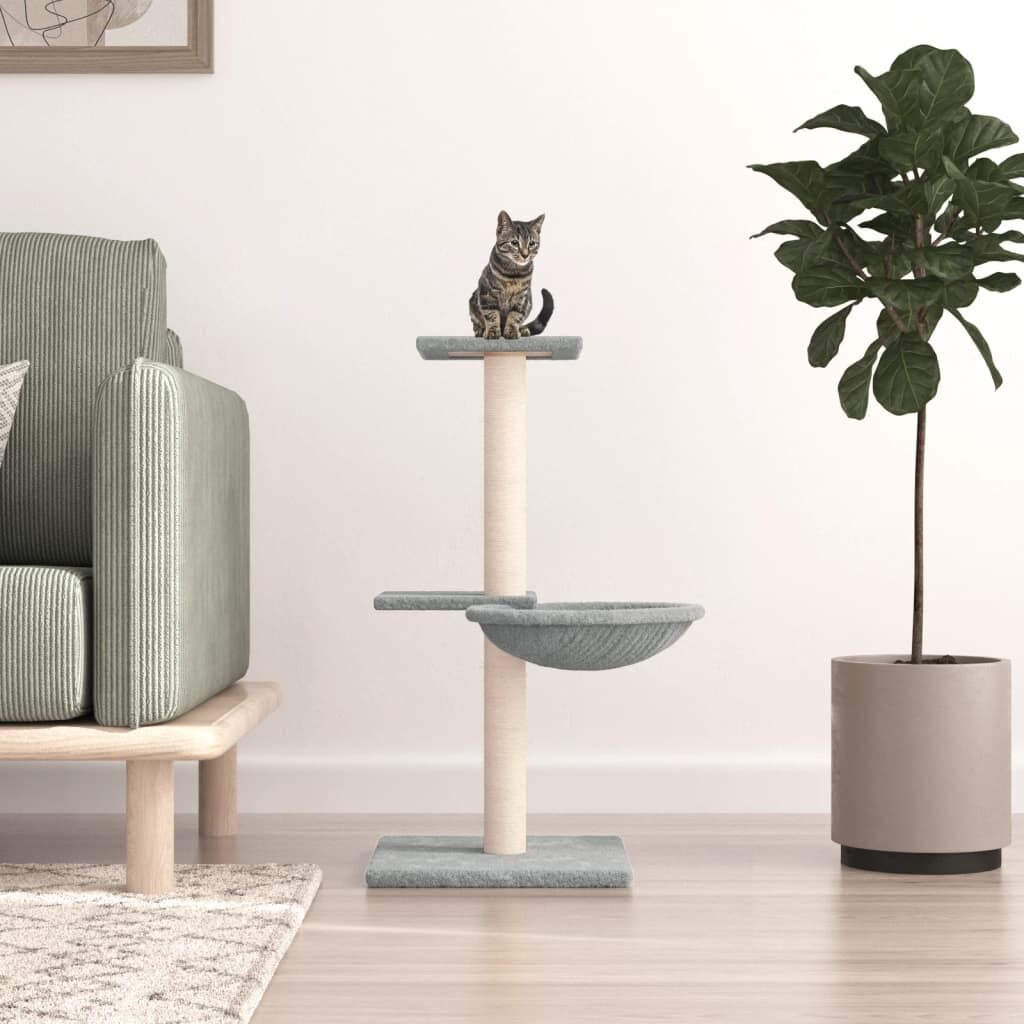 Vidaxl Rascador Para Gatos Con Postes De Sisal Gris Claro 72 Cm_1