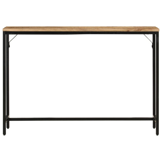 Mesa Consola Madera Maciza Mango Rugosa Y Hierro 110x30x75 Cm_0