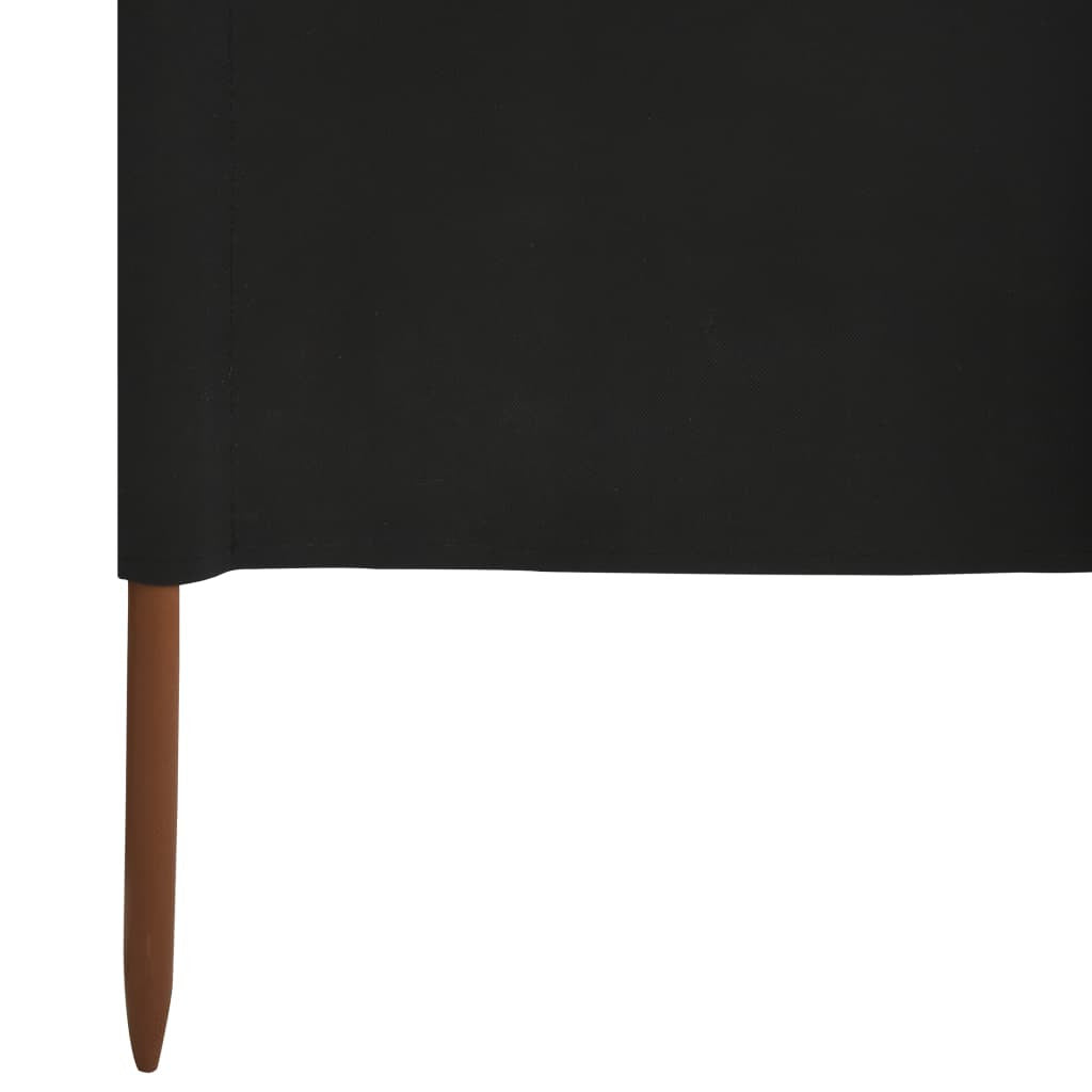 Vidaxl Paravientos De 9 Paneles Tela Negro 1200x120 Cm_4