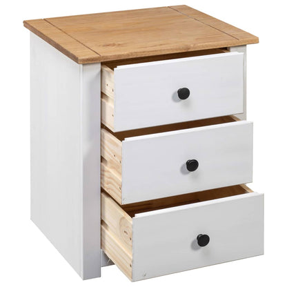 Mesita De Noche Madera Maciza Pino Panamá Blanco 46x40x57 Cm_3
