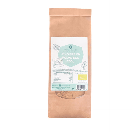 Jengibre en polvo ECO, Planeta Huerto, 200 g